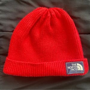 North Face Red Beanie